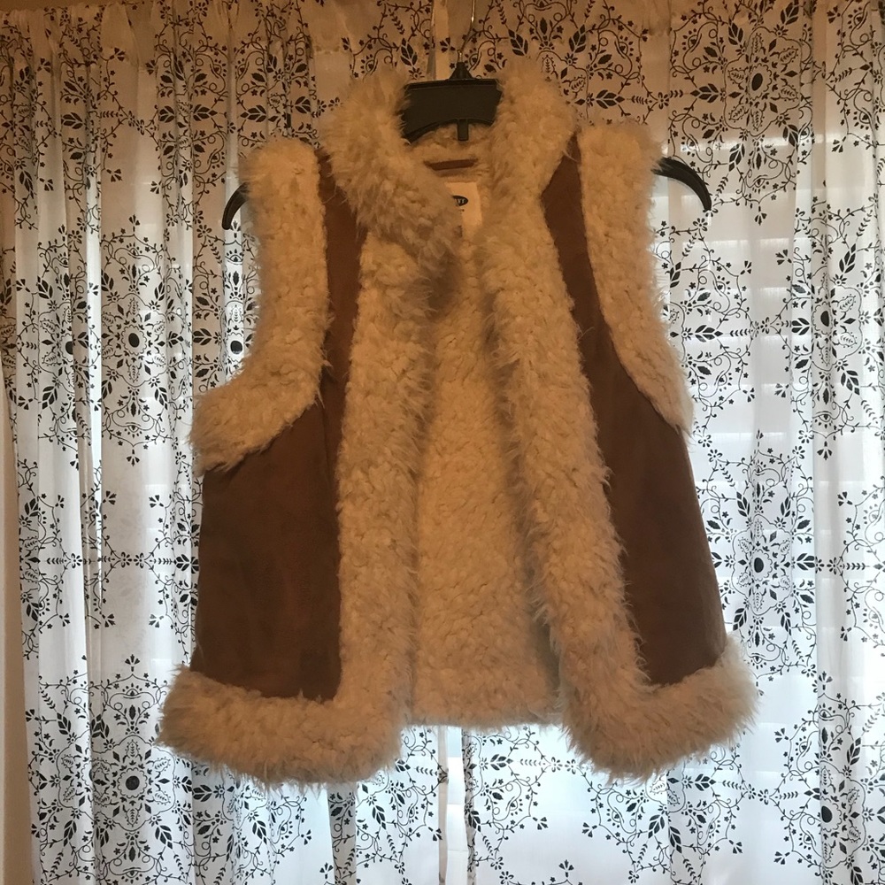 Suede and fur vest